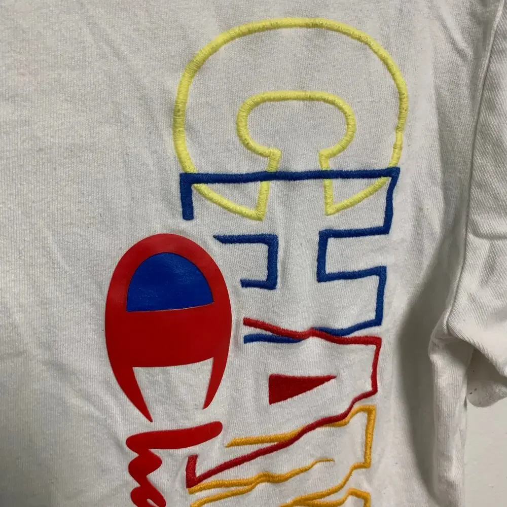Champion Vintage Y2K Unisex Embroidered Logo Cotton T-Shirt Size Small - Picture 3 of 6